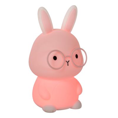 Lucide PINCHA RABBIT - Rechargeable Table lamp Children - Battery pack- LED 3 StepDim - Rgb - White